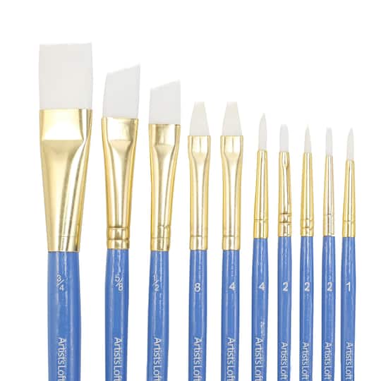 Artists Loft; White Synthetic Brushes by Artist's Loft™ Necessities™; Category:Acrylic; Image:1